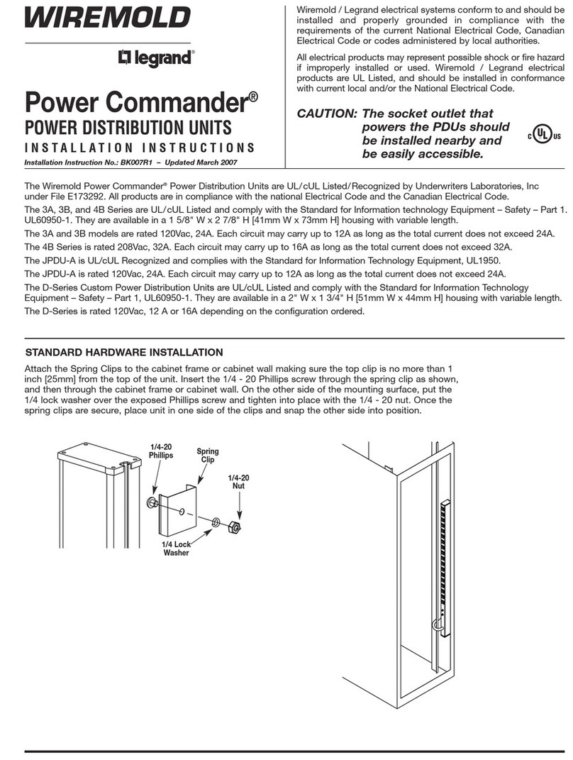 LEGRAND Wiremold Power Commander installation instructions