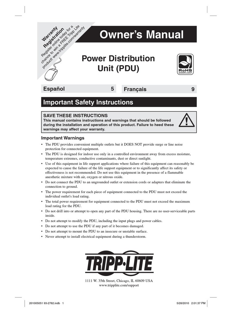 Tripp Lite PDU1420T User manual