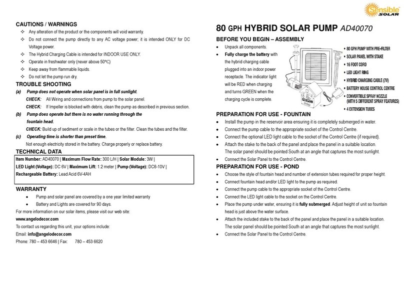 Sensible Solar AD40070 manual
