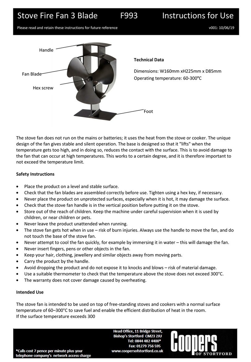 Coopers of Stortford F993 Instructions for use
