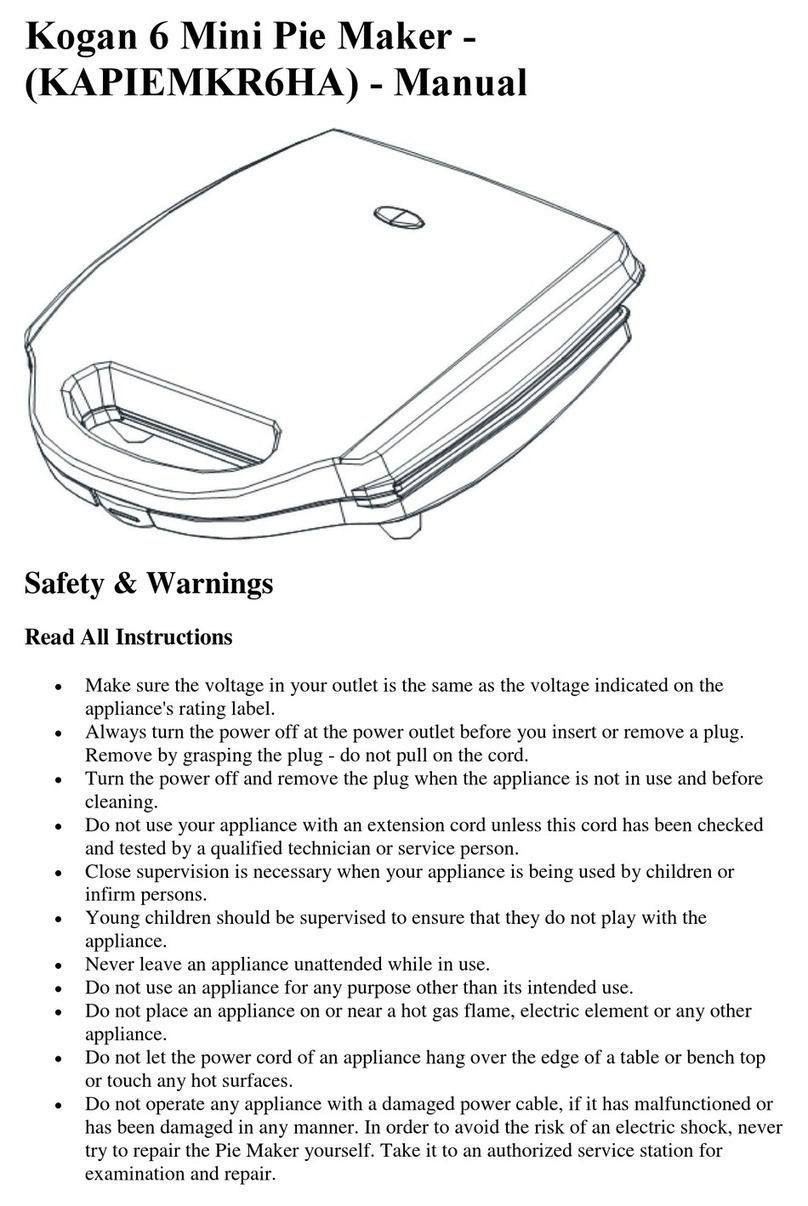 Kogan 6 Mini Pie Maker manual