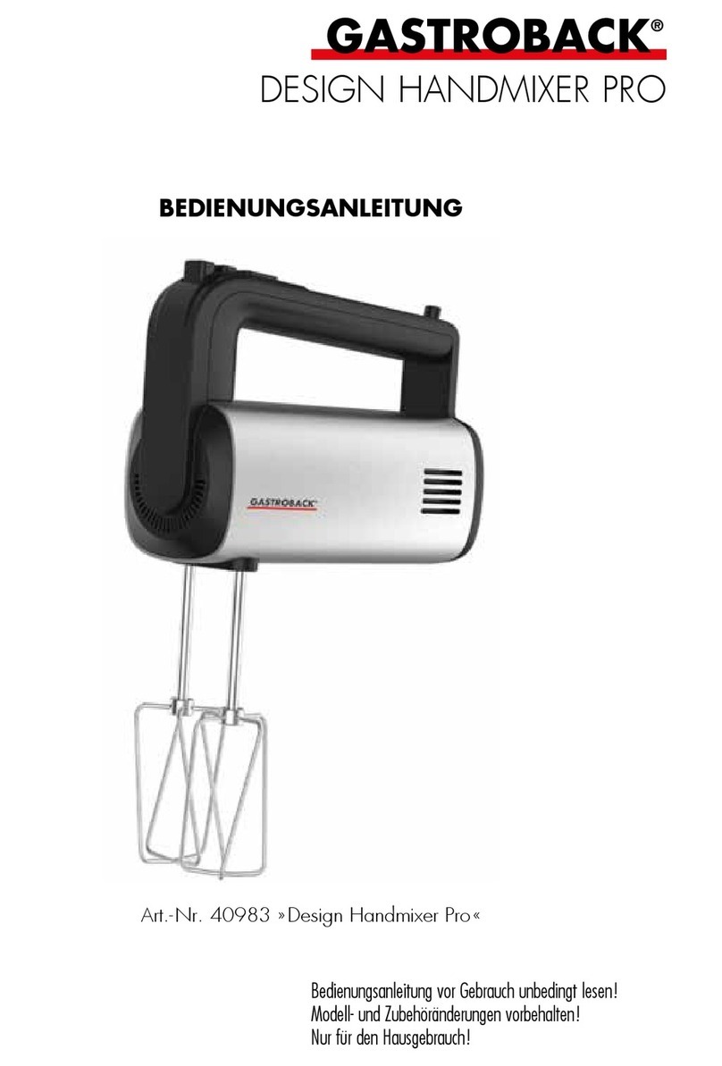 Gastroback Design Handmixer Pro operating instructions
