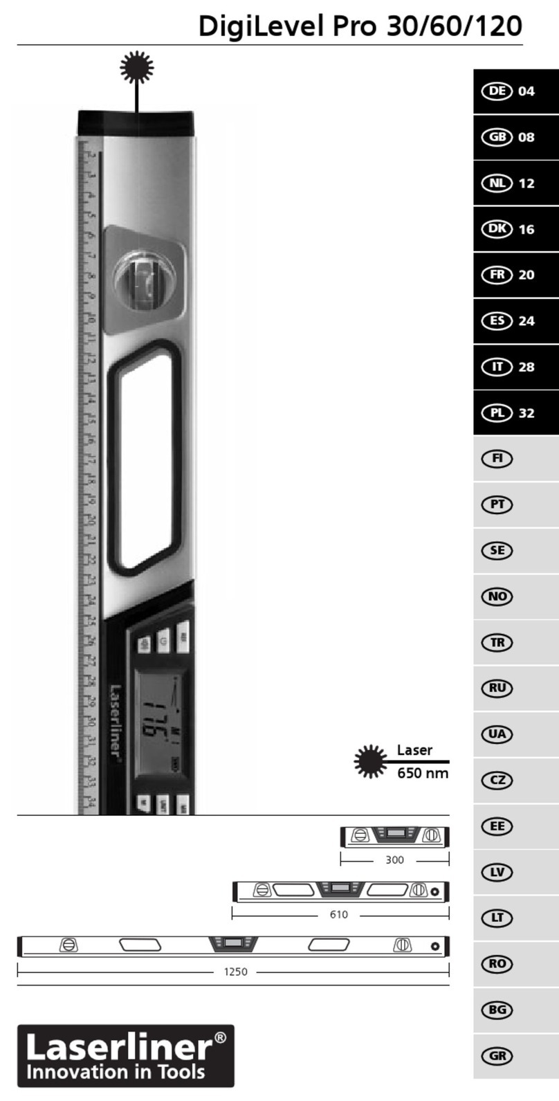LaserLiner DigiLevel Pro 120 User manual