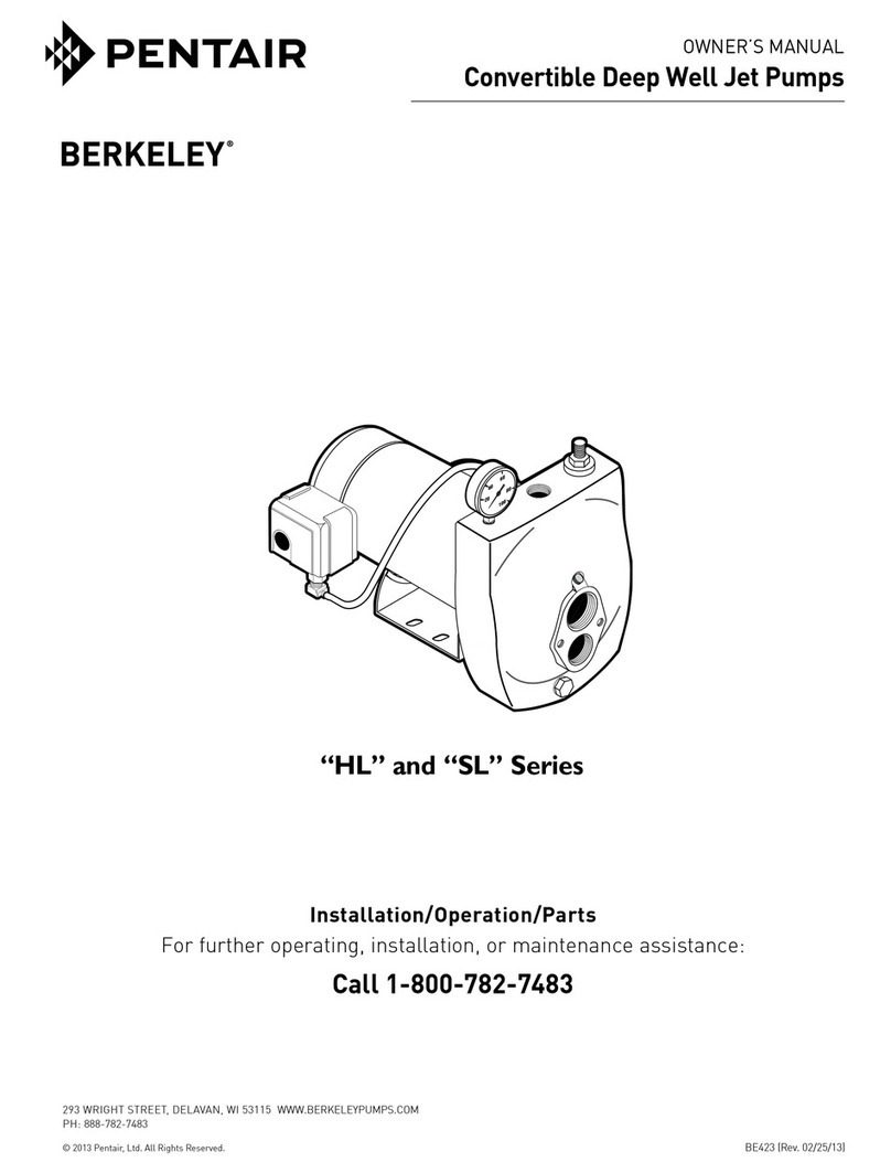 Pentair BERKELEY HL Series owner's manual Pentair BERKELEY HL Series owner's manual