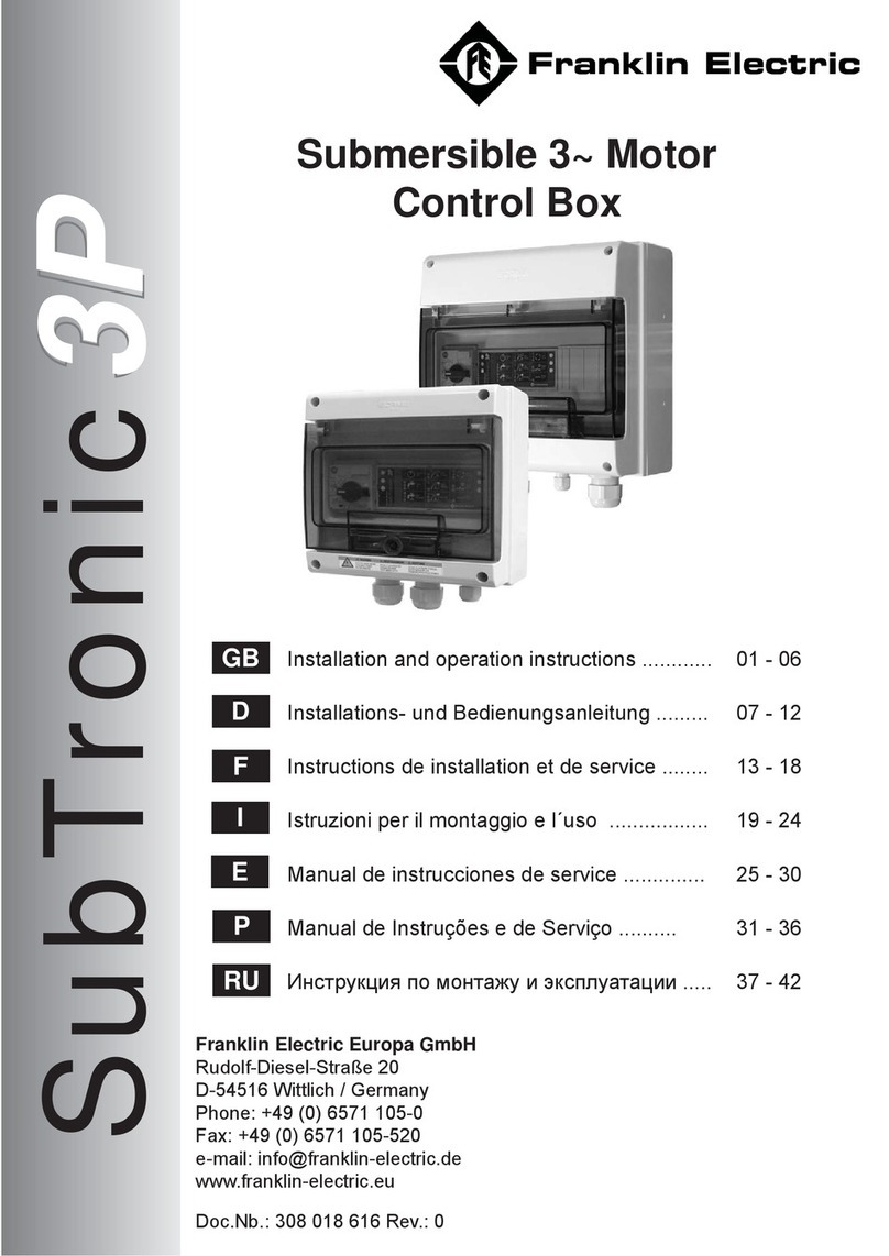 Franklin Electric SubTronic3P User manual