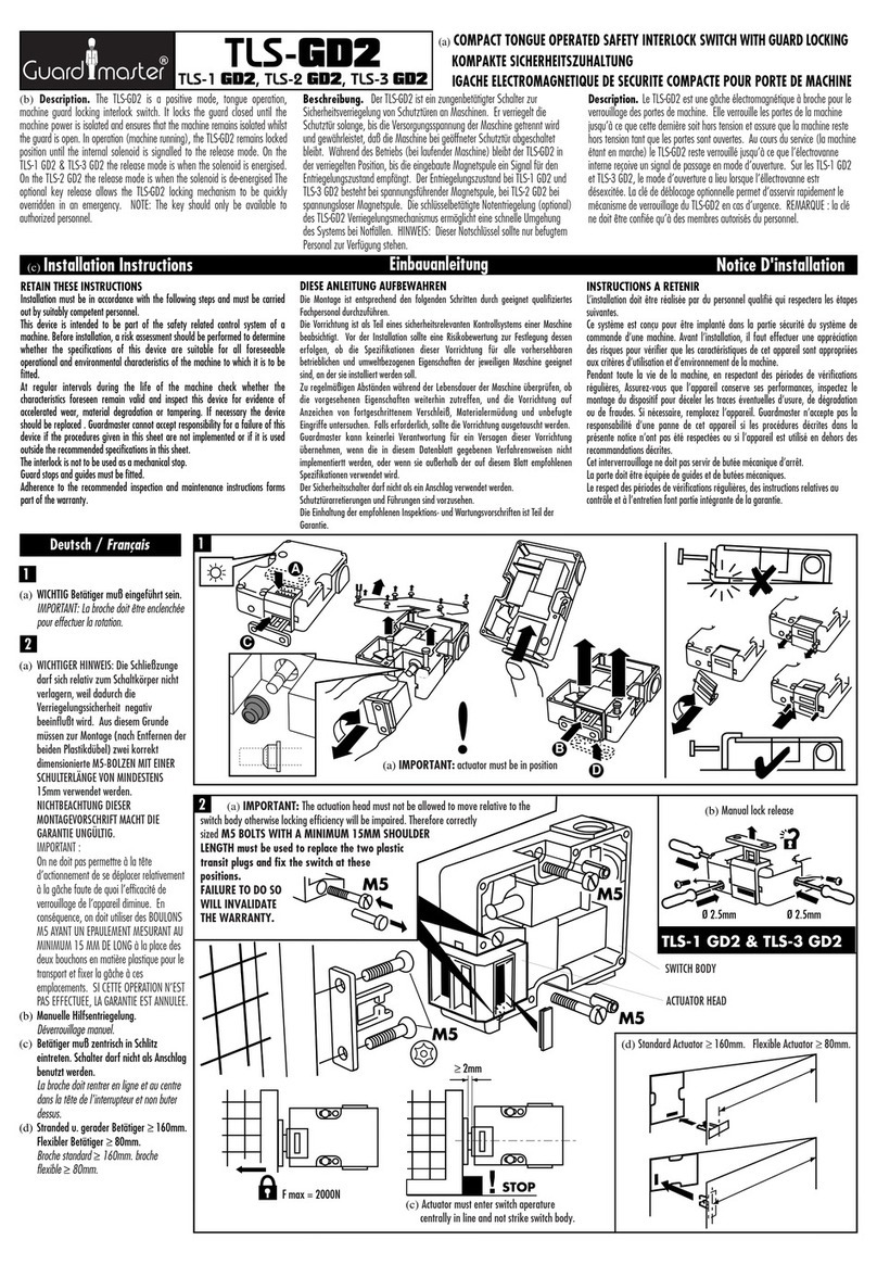 Guard master TLS-3 GD2 installation instructions