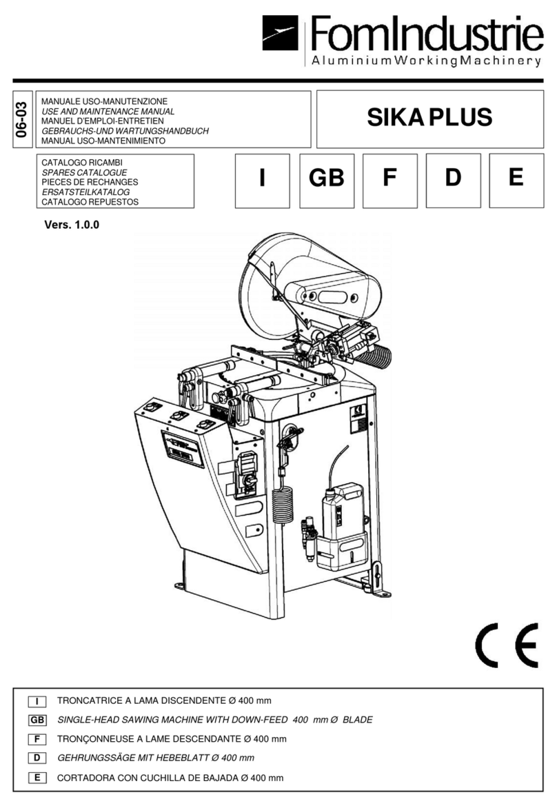 FOM INDUSTRIE SIKA PLUS XZ-10568 Use and Maintenance Manual Spares Catalogue