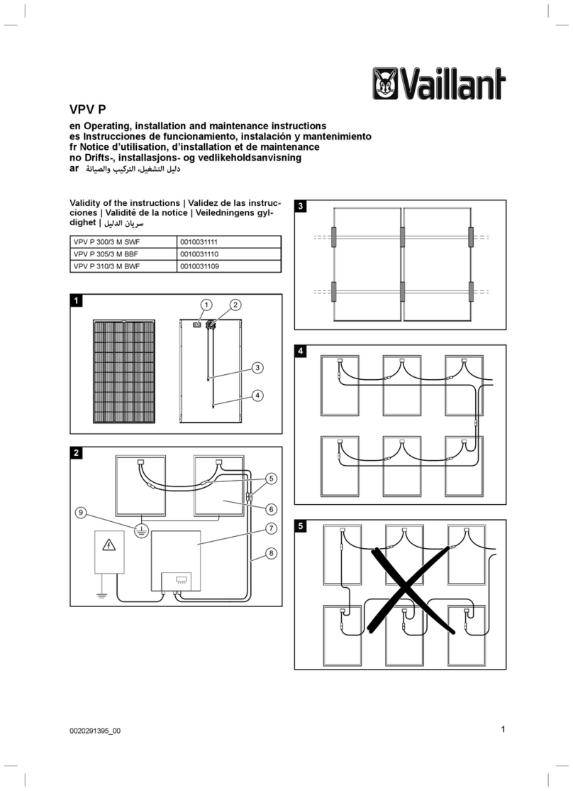Vaillant VPV P 300/3 M SWF Operating, installation and maintenance instructions Vaillant VPV P 300/3 M SWF Operating, installation and maintenance instructions