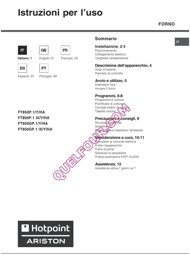 Hotpoint Ariston FT850P.1/Y/HA operating instructions