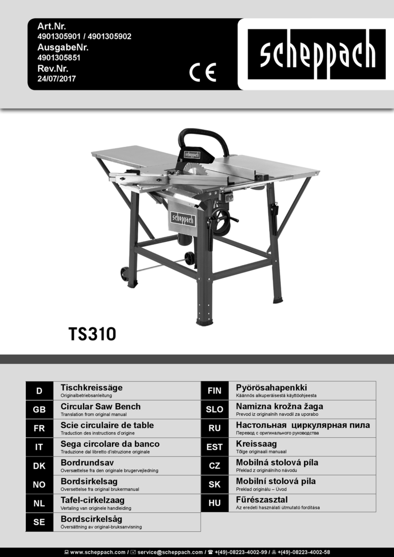 Scheppach ts 310 Translation from original manual