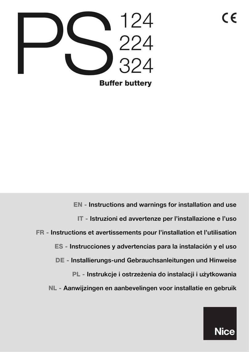 Nice PS 124 Instructions and warnings for installation and use