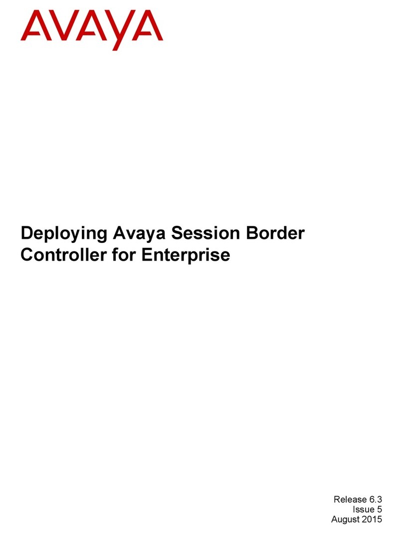 Avaya Session Border Controllerfor Enterprise manual