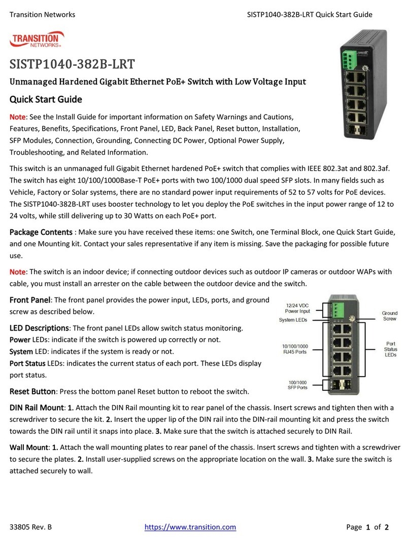 Transition Networks SISTP1040-382B-LRT User manual Transition Networks SISTP1040-382B-LRT User manual