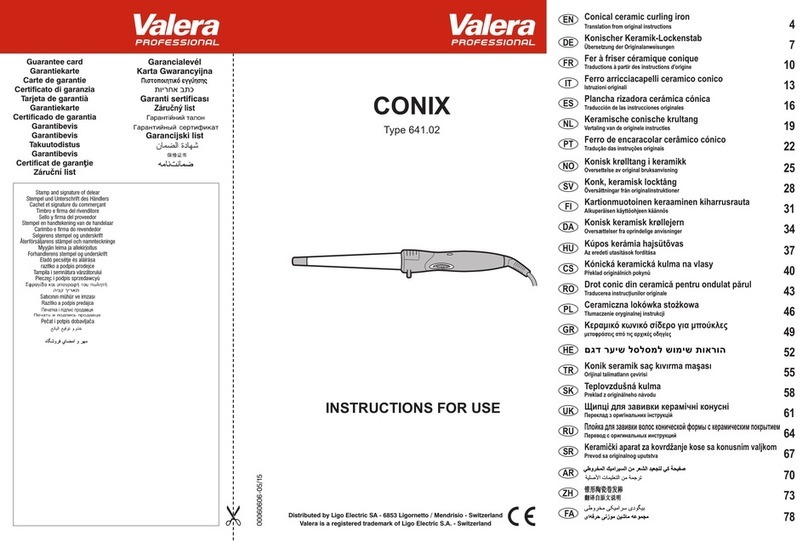 Valera professional Conix 641.02 Instructions for use