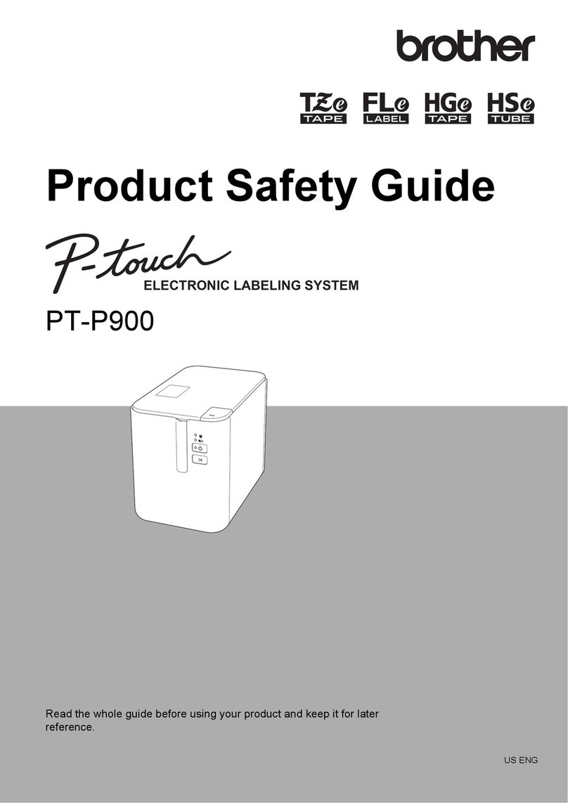 Brother P-touch PT-P900 Product safety guide