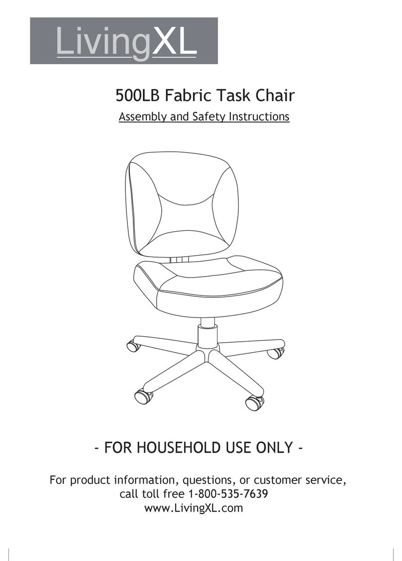 LivingXL 500LB Fabric Task Chair Assembly and safety instructions LivingXL 500LB Fabric Task Chair Assembly and safety instructions