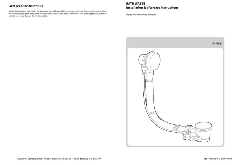Roper Rhodes WASTE20 Installation & Aftercare Instructions
