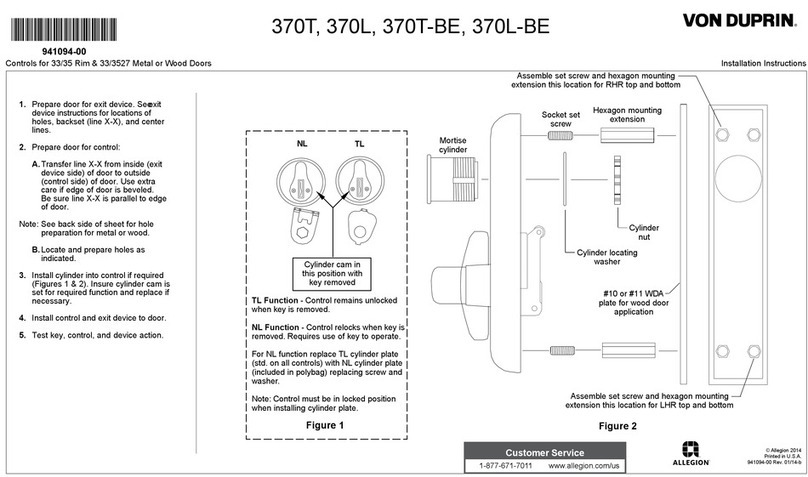 Von Duprin 370L installation instructions