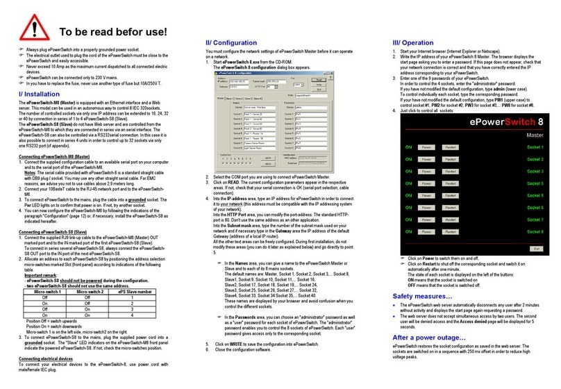 Neol ePowerSwitch 8 Master User manual