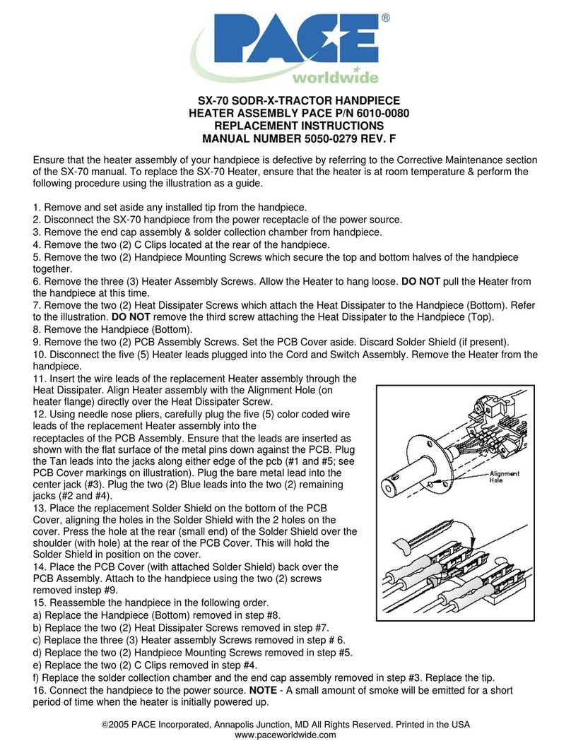 Pace SX-70 SODR-X-TRACTOR Replacement instructions