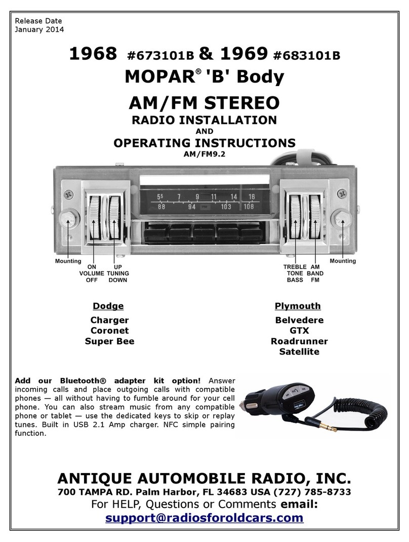 Antique Automobile Radio 673101B User manual