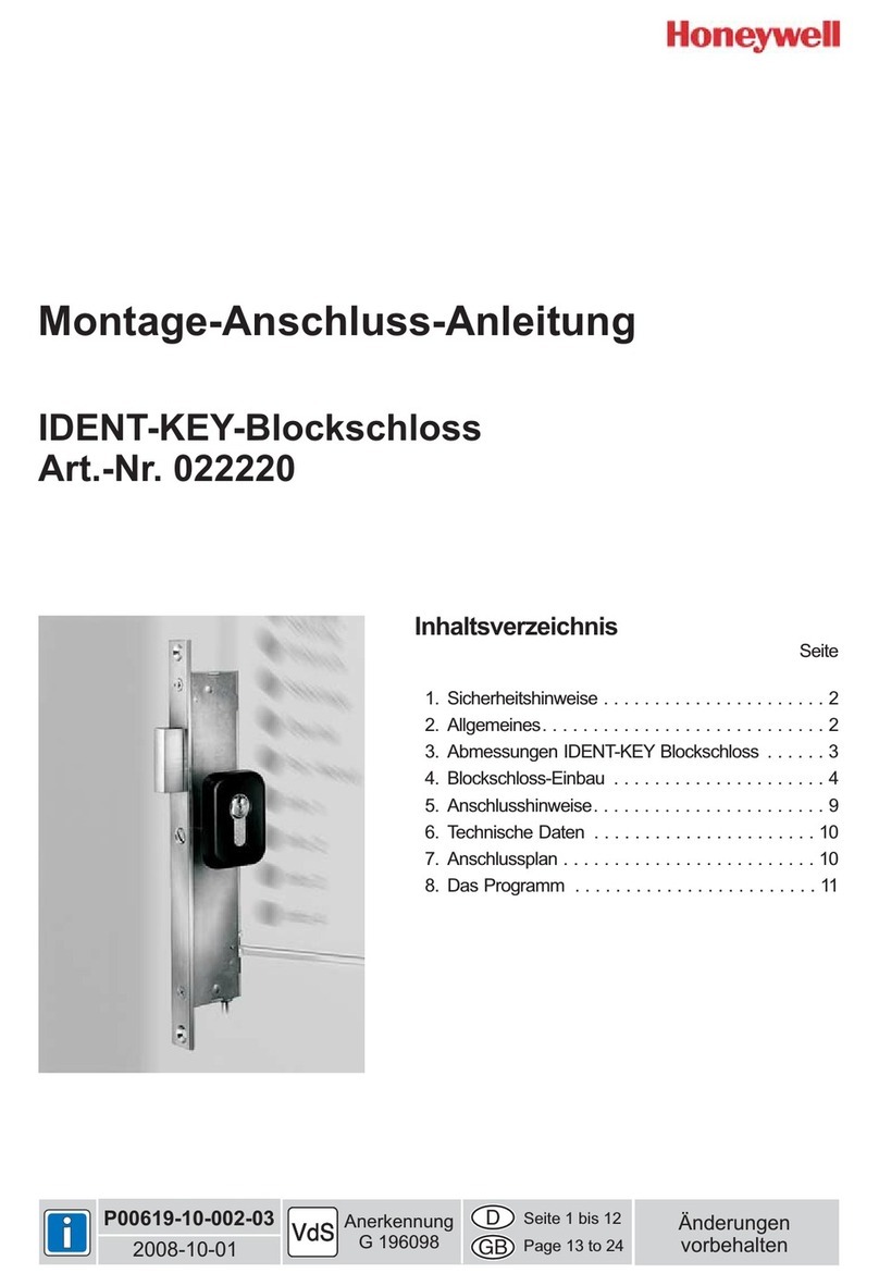 Honeywell IDENT-KEY Mounting and Connection Instructions