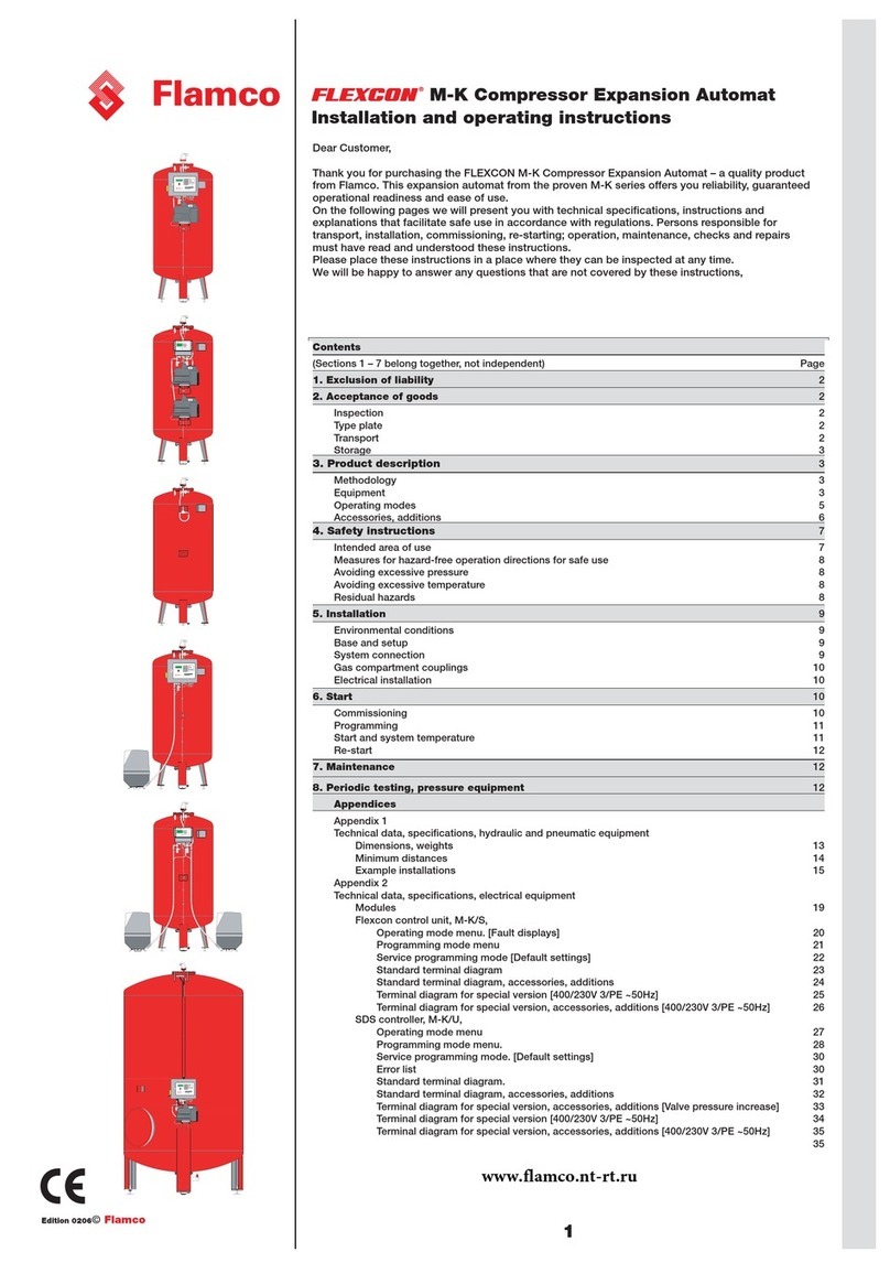 flamco Flexcon M-K Series Installation and operating instructions