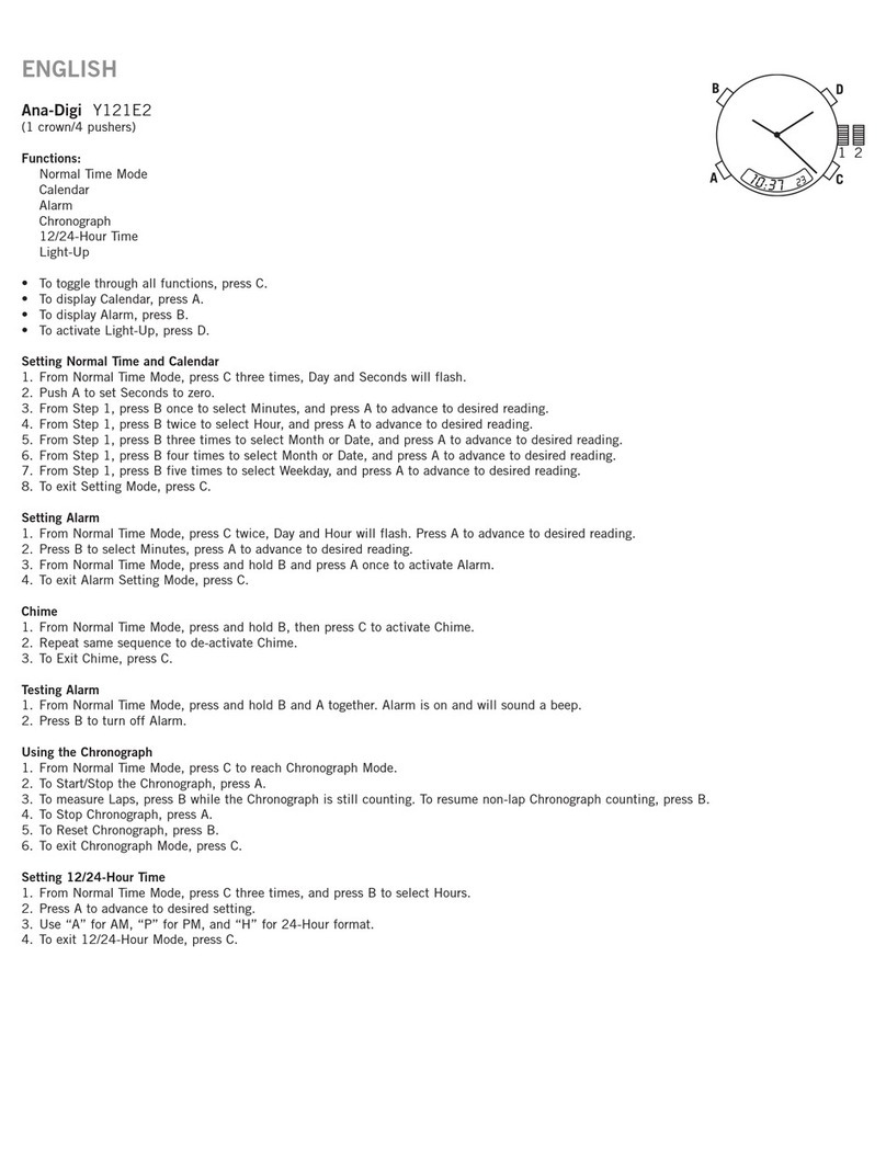 Relic Ana-Digi Y121E2 quick start guide
