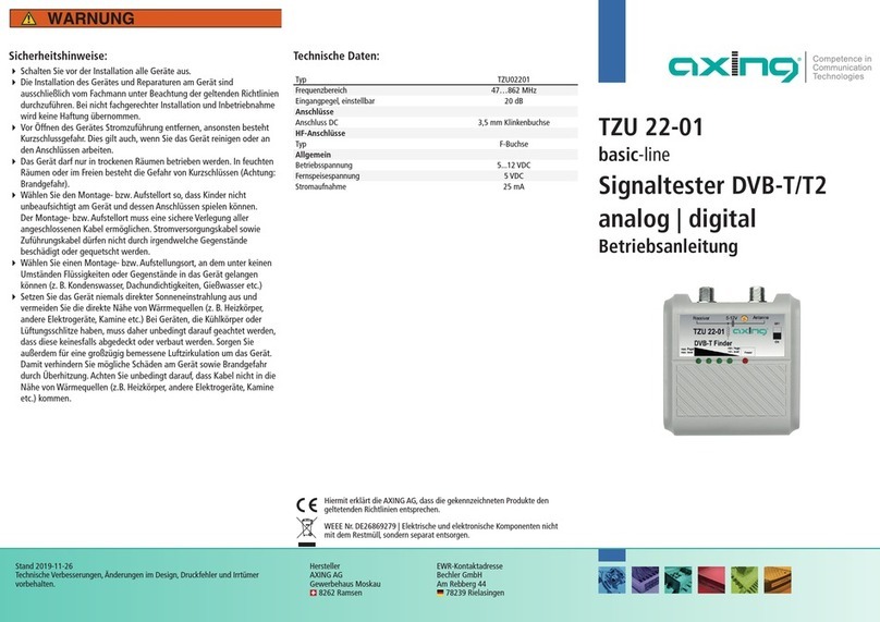 axing TZU 22-01 Operation instructions