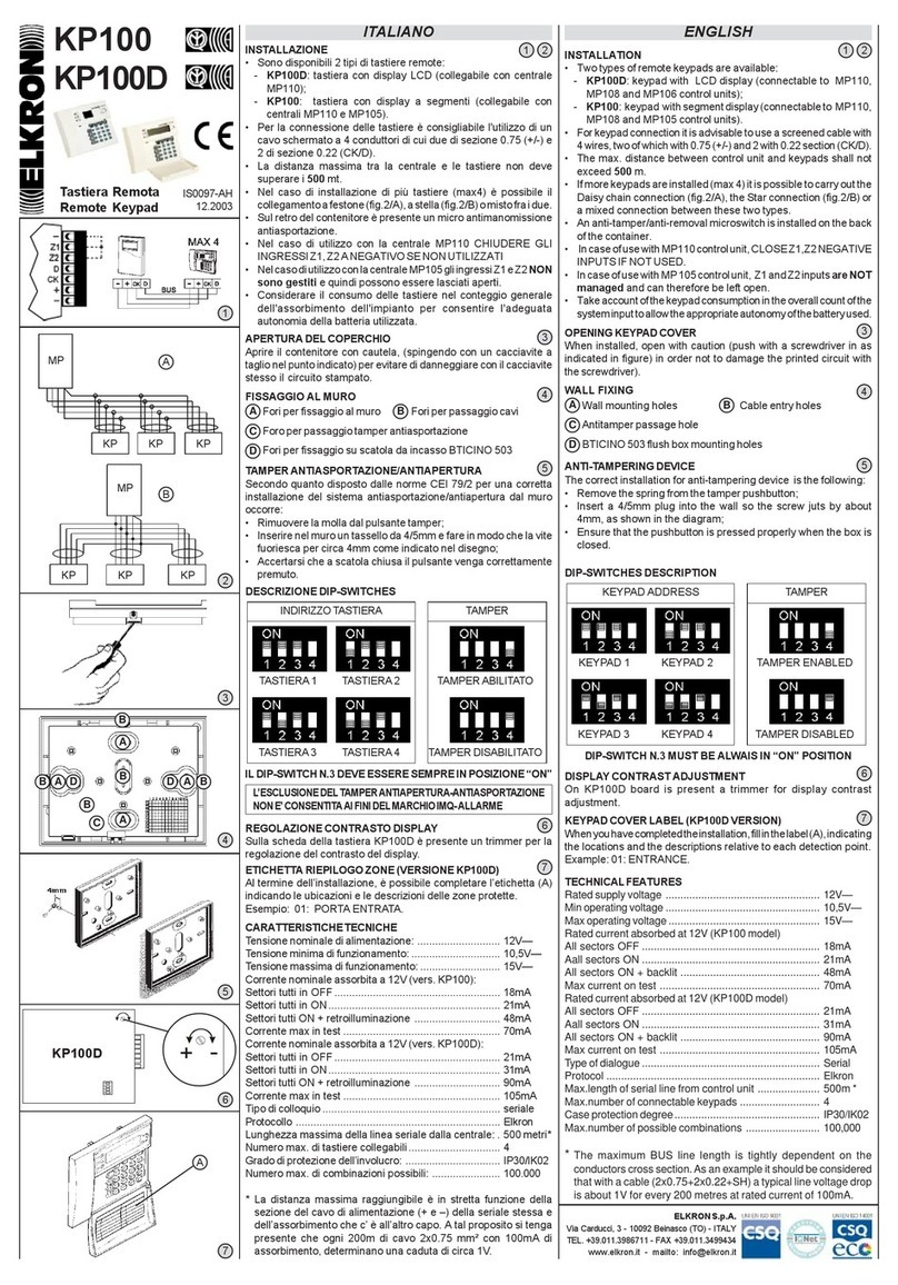 Elkron KP100 quick start guide