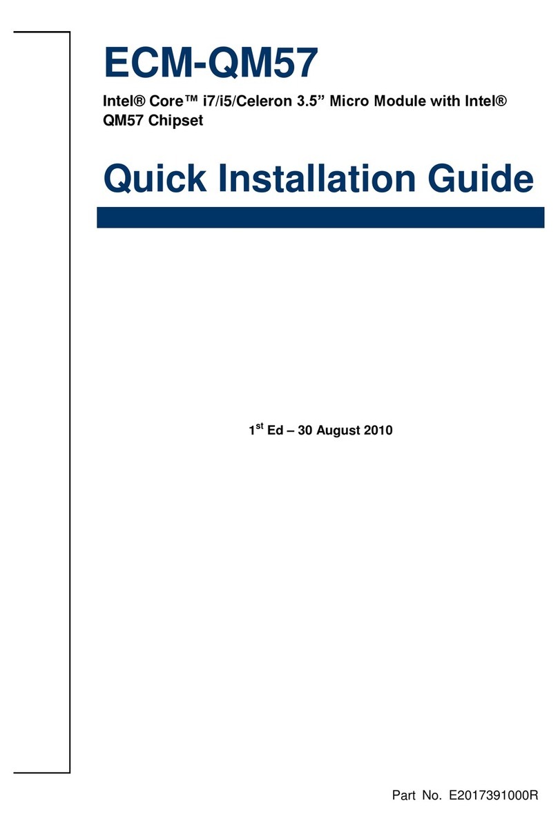 Avalue Technology ECM-QM57 Quick installation guide