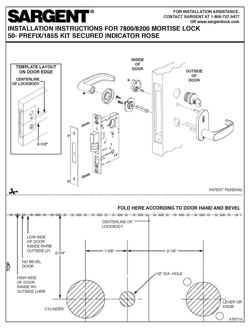 Sargent 7800 Series installation instructions Sargent 7800 Series installation instructions
