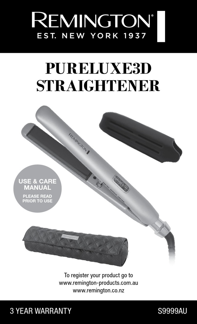 Remington PURELUXE3D Use & care manual