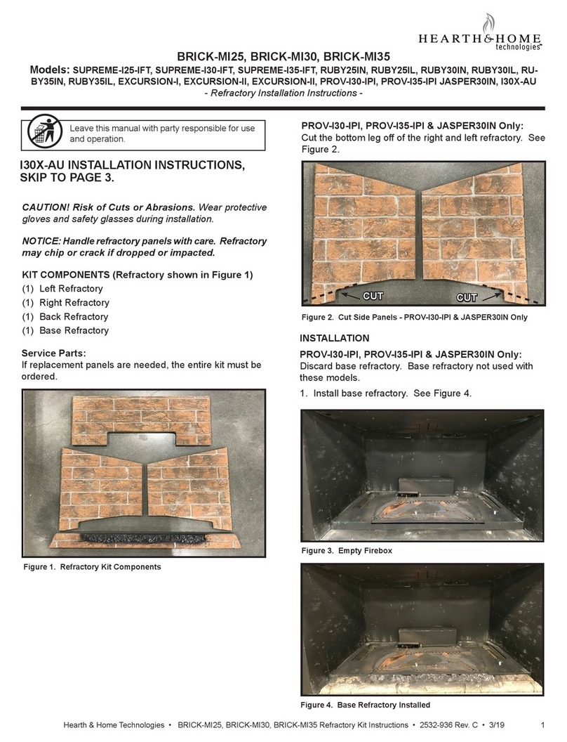 Hearth & Home BRICK-MI30 Refractory Installation Instructions