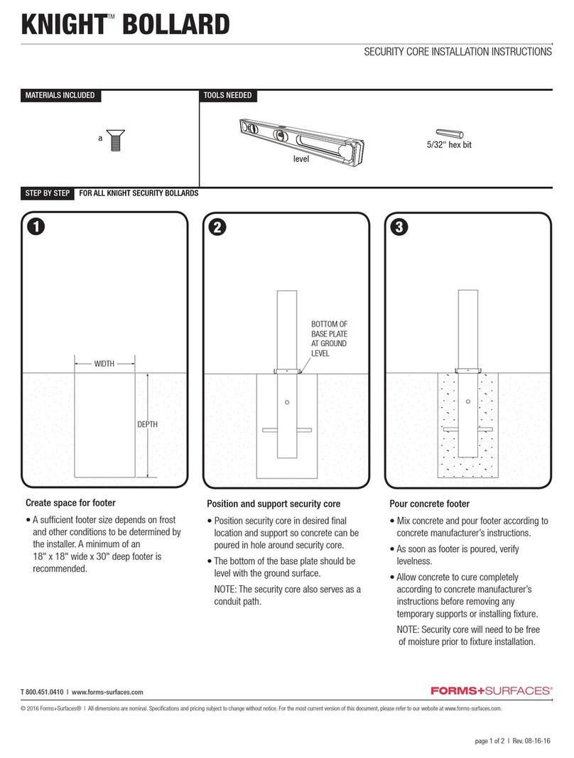 Forms + Surfaces Knight Bollard installation instructions