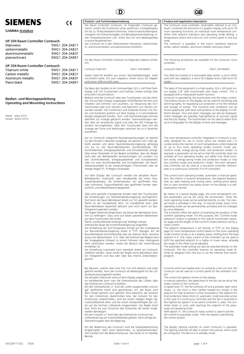 Siemens Gamma instabus UP204 Contouch Service manual