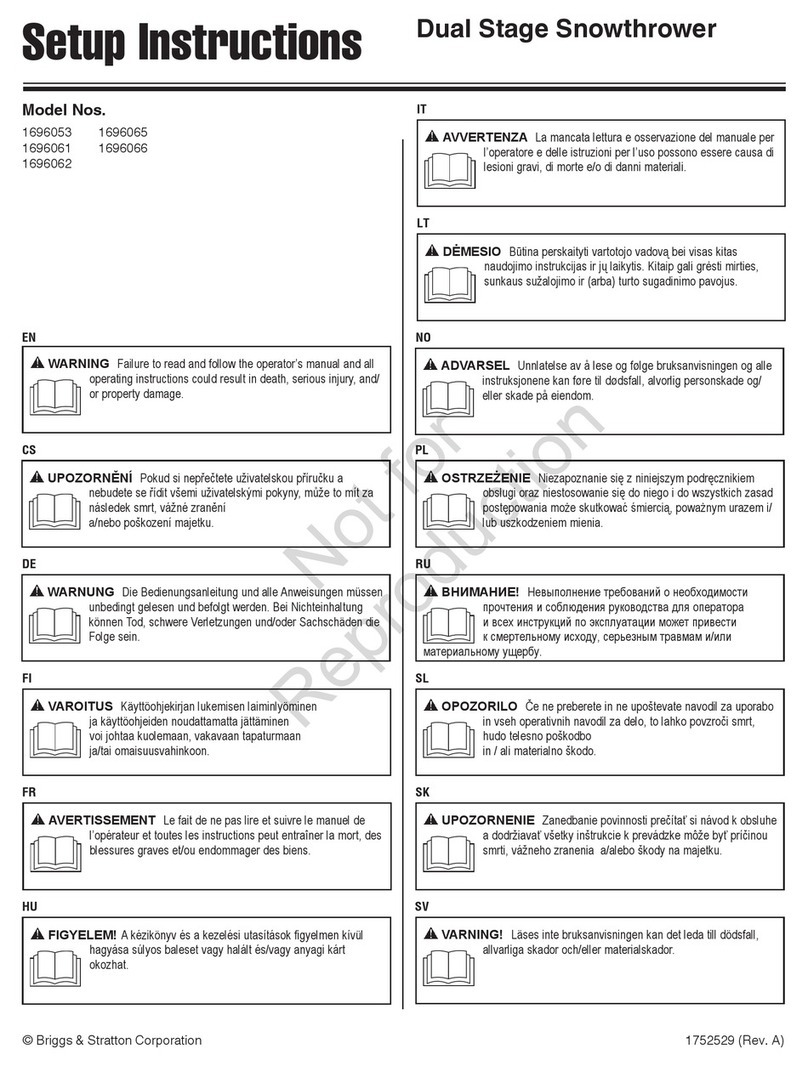 Briggs & Stratton 1696053 Setup instructions