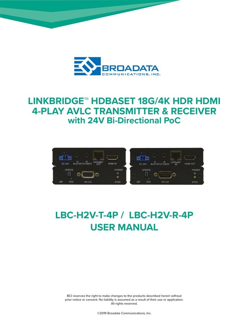 Broadata Communications LINKBRIDGE LBC-H2V-T-4P user manual Broadata Communications LINKBRIDGE LBC-H2V-T-4P user manual