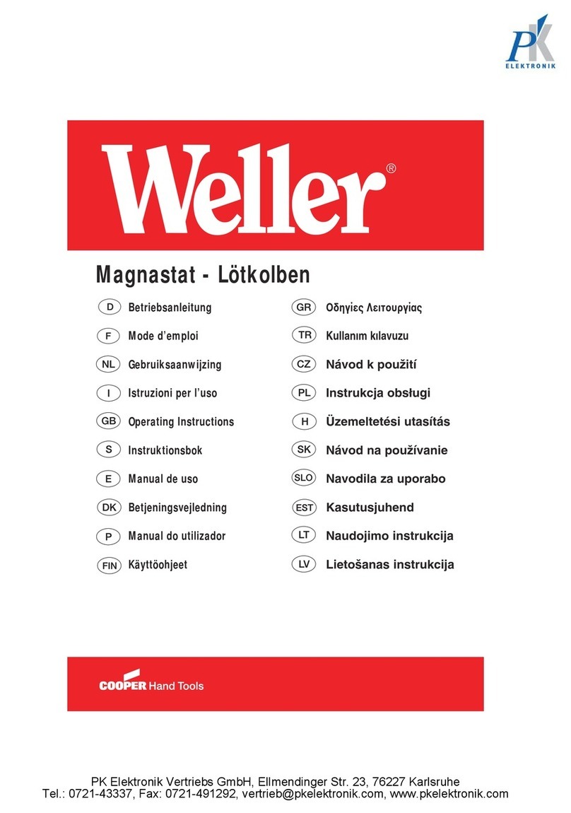Cooper Hand Tools Weller TCP12 operating instructions