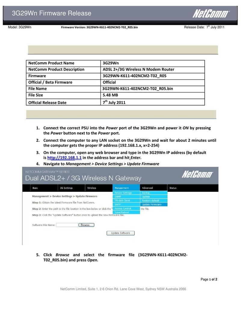 NetComm 3G29Wn User manual NetComm 3G29Wn User manual