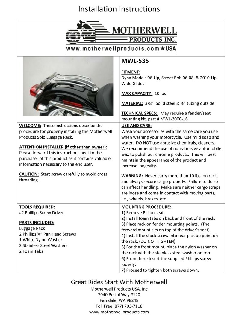 Motherwell Products MWL-535 installation instructions Motherwell Products MWL-535 installation instructions