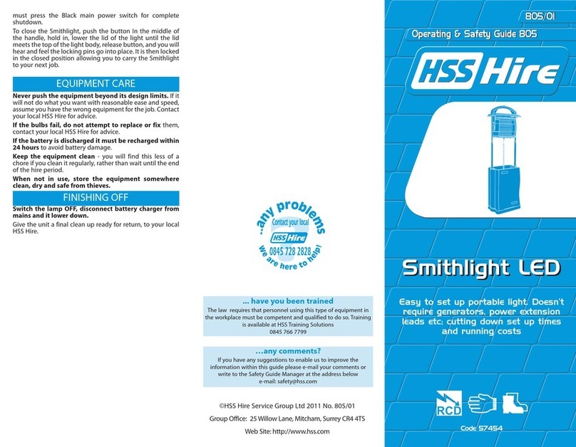 HSS Hire Smithlight LED Troubleshooting guide