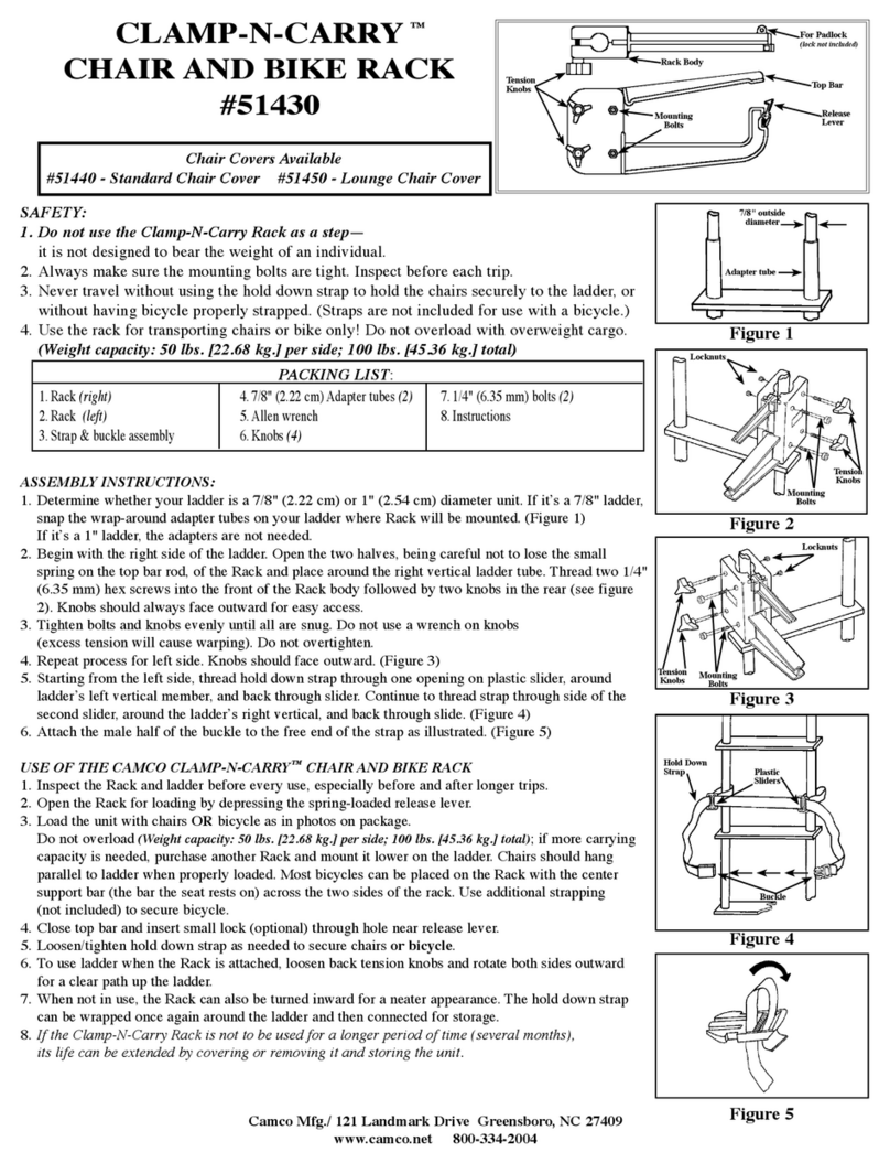 Camco CLAMP-N-CARRY Series quick start guide Camco CLAMP-N-CARRY Series quick start guide