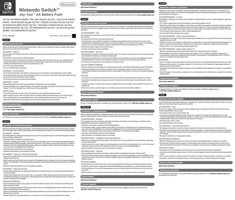 Nintendo Switch Joy-Con 6402566L quick start guide