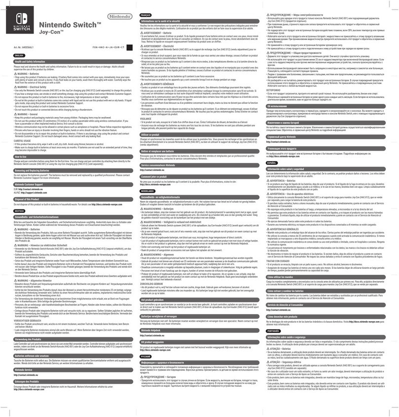 Nintendo Switch Joy-Con 6400566L1 quick start guide
