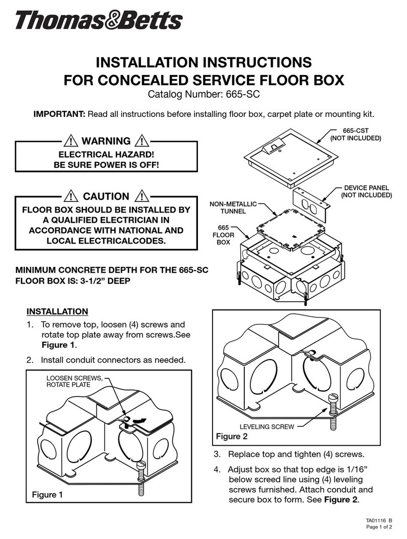 Thomas&Betts 665-SC installation instructions Thomas&Betts 665-SC installation instructions