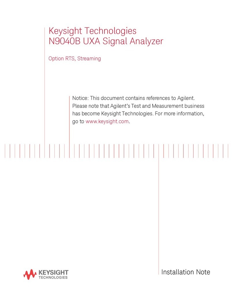 Keysight Technologies UXA N9040B Installation note Keysight Technologies UXA N9040B Installation note