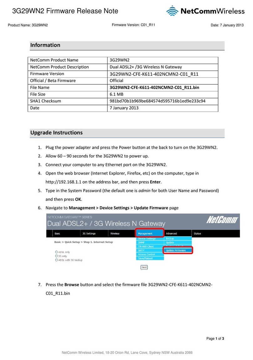NetComm Wireless 3G29WN2 User manual NetComm Wireless 3G29WN2 User manual