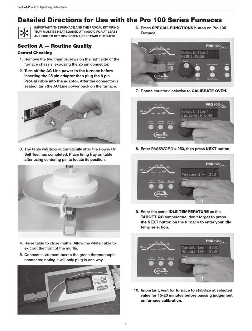 Whip Mix ProCal-Pro 100 Plus operating instructions