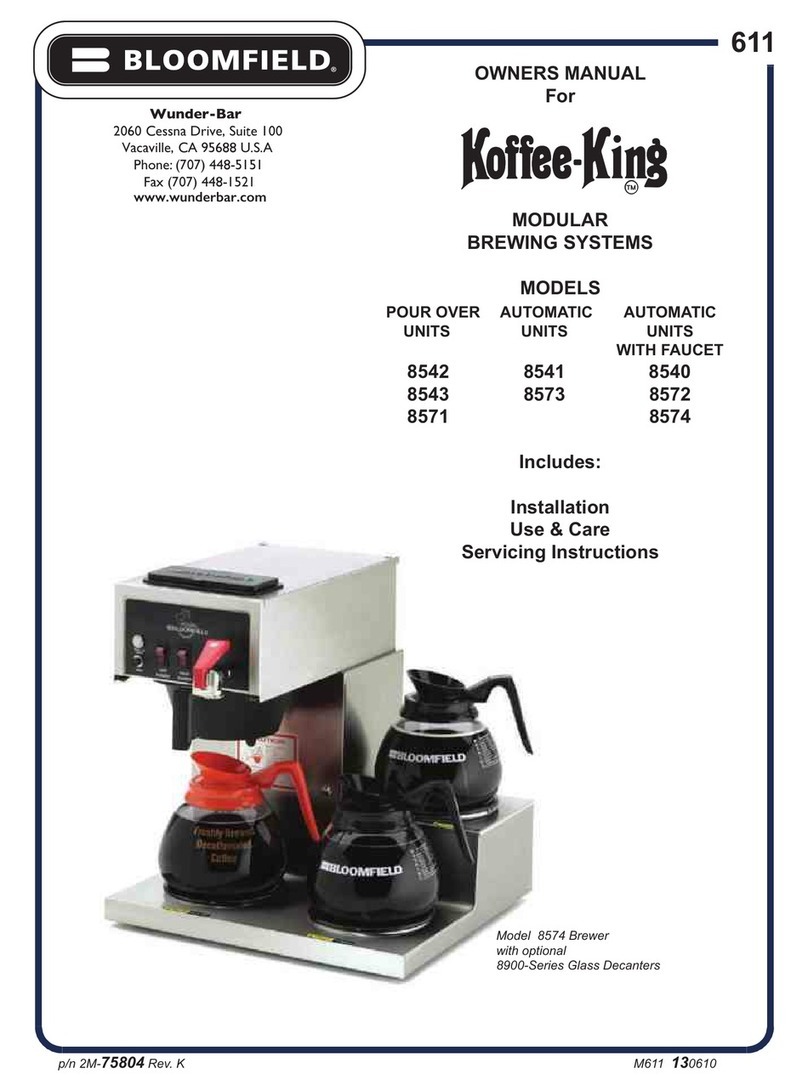 Bloomfield Koffee-King 8541 User manual